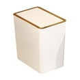 thumbnail image 2 of Bote de basura estrecho, bote de basura para baño con tapas, contenedor de basura de diseño Simple, tipo prensa, papelera para entrada y dormitorio 12L Blanco Macarena Papelera de baño, 2 of 8