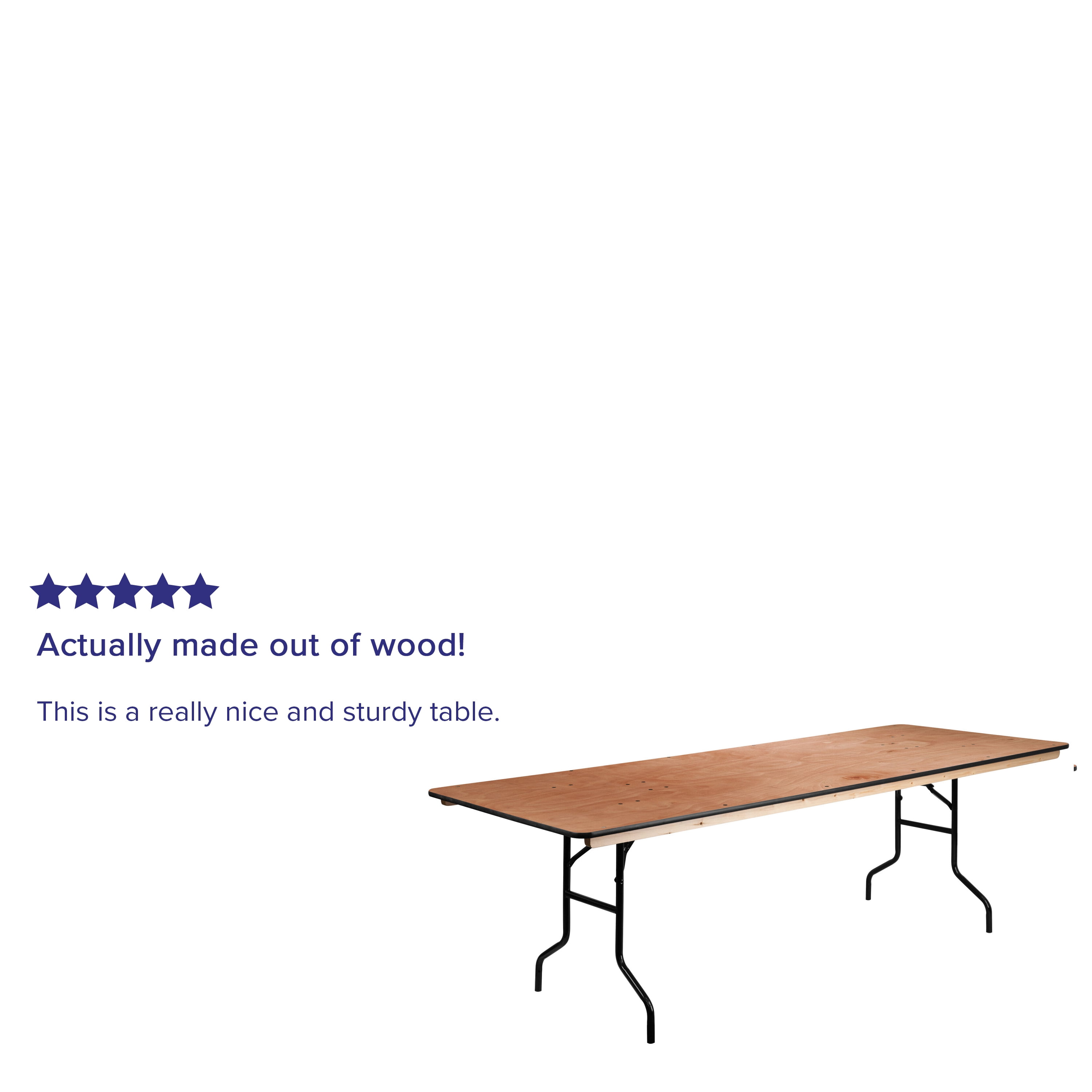Flash Furniture Fielder 8 Foot Rectangular Wood Folding Banquet