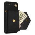 thumbnail image 4 of Allytech iPhone SE 2020/2022 Wallet Case, iPhone 7/8 Case, Premium PU Leather Multiple Cards Slots Large Space Wallet Case with Crossbody Shoulder Strap for Girls Women - Black, 4 of 7