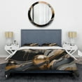 thumbnail image 3 of Designart "Marbled Euphoria Gold and Black II" Abstract Marble Bedding Covert Set - Modern Gold Abstract Bed Set With 1 Sham, 3 of 6