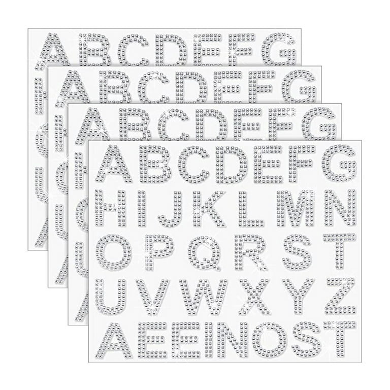 Letter Stickers Rhinestone Sticker Letters Alphabet Iron Patches Glitter Bling Decorative Crystal Acrylic Letters, Size: 4x4x0.20cm