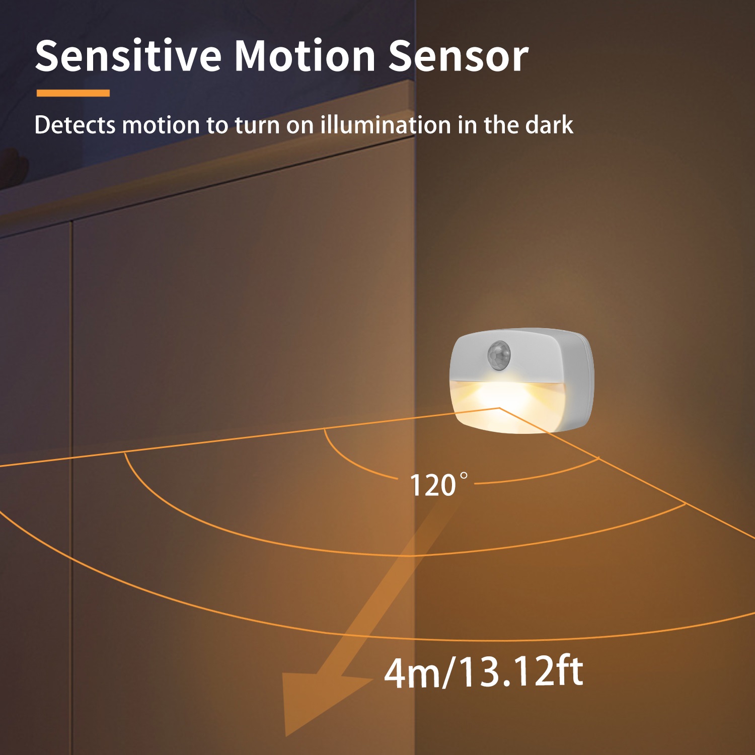 ZISUYU Motion Sensor LED Night Lights, 2-Pack, Warm White photo 5