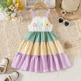 thumbnail image 2 of Robes Petite Fille Débardeur Sans Manches Robe d'Été Princesse Robe Ligne A Arc-en-Ciel Robe Princesse Fille, 2 of 8