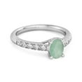 thumbnail image 2 of Solitaire 1.50 Ctw Emerald 925 Sterling Silver Floating Halo Bridal Women Mother's Day Gift Ring, 2 of 3