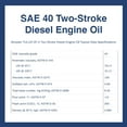thumbnail image 4 of SAE 40 Two-Stroke CF-2, CD II Diesel Oil  - 5 Gallon Pail (18L - 4.75 GAL), 4 of 4