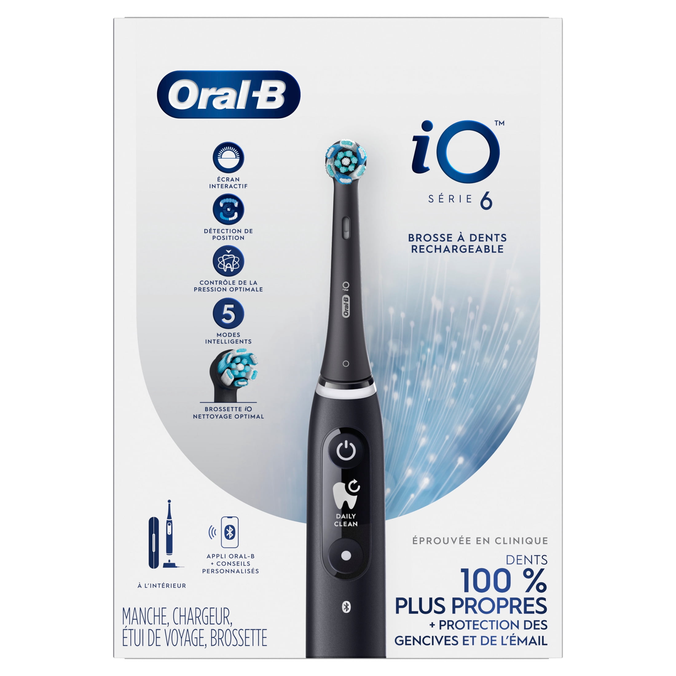 Oral-B iO Series 6 Powered Electric Toothbrush, Black Lava, with 1