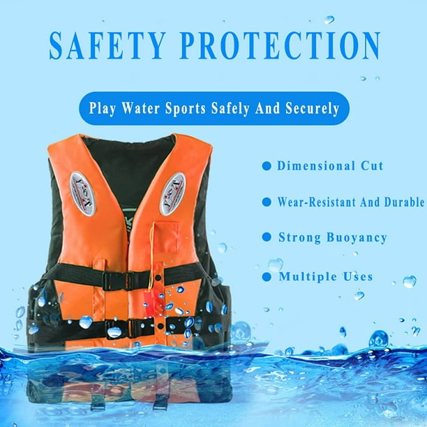 Yeashow Outdoor Fishing Life Jacket Security Vests For Security Guard Men Swim Jacket Canoeing Swimming Water Sports For Adult/Children,red-Xxxl Red 3