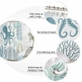 thumbnail image 6 of Blue Octopus Coastal Waterproof Fabric Shower Curtain,Summer Beach Nautical Coral Waterproof Fabric Shower Curtain for Bathroom Curtains Bathtubs Hotel Shower Curtains with 12 Hooks Long 72x78in, 6 of 8