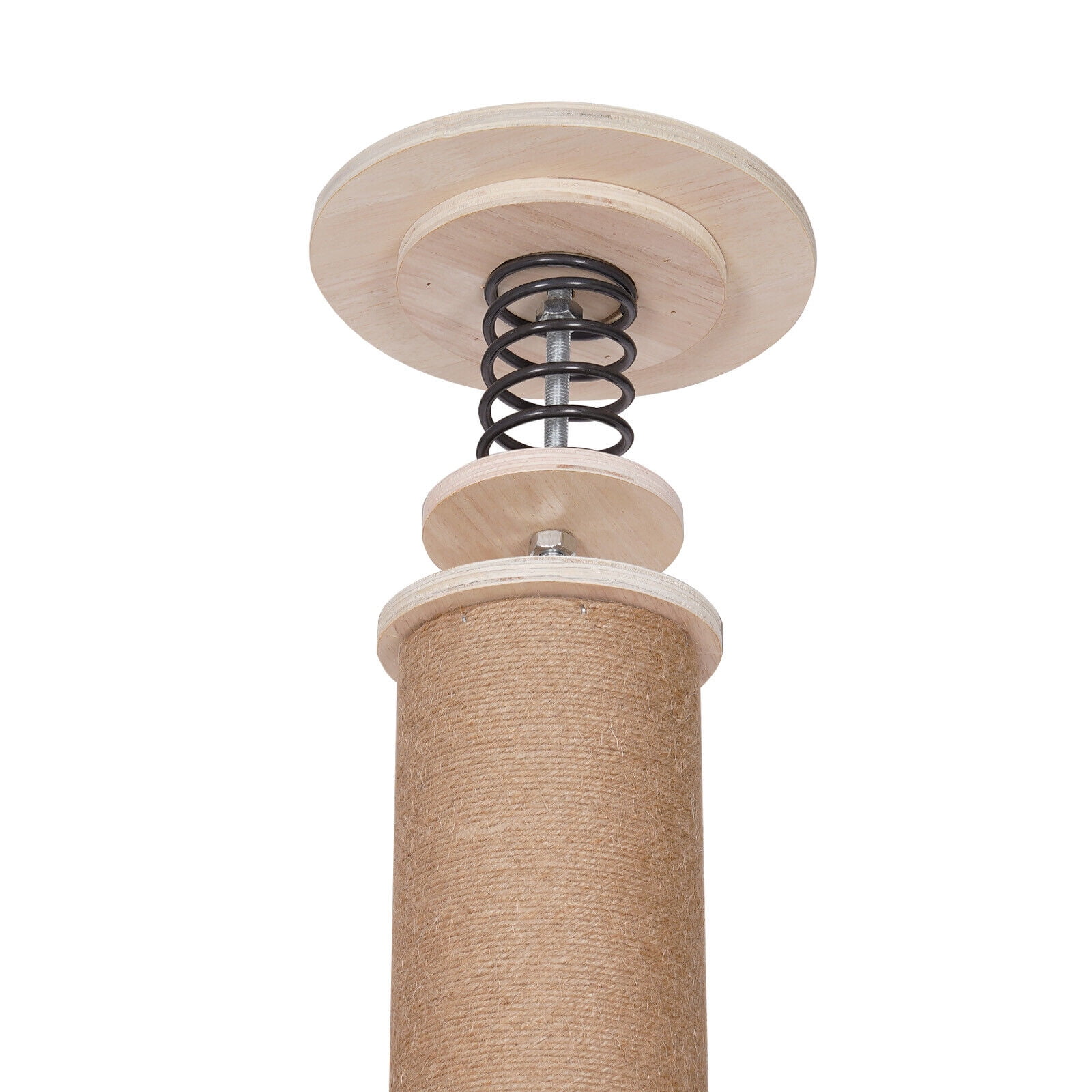 5 Tiers Wood Cat Tower Floor to Ceiling Cat Tree Tall Cat Scratching Post About 15-20kg/30.07-44.09lbs 100.4-104.3inch