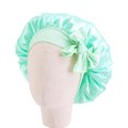 thumbnail image 1 of Gorro de seda con cinta de leche para niños, gorro de dormir de satén para bebé, gorro de ducha anudado, 1 of 6