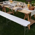 thumbnail image 4 of New Home Era Plastic Folding Bench - Portable Bench Used for Indoor, Outdoor, Picnic, Party, Camping, Dining Seat, Garden Soccer Multipurpose Entertaining Activities, White (1, 8 Feet), 4 of 6