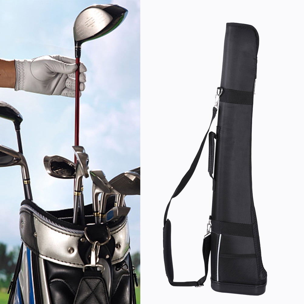 NFTIGB Portable Nylon Golf Club Carry Bag for 1-3 Clubs, Lightweight Sunday Practice Bag with Accessory Pocket and Adjustable Shoulder Strap, 31.5 inches / 80 cm, Black