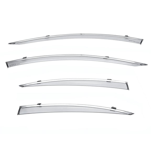 Wellvisors Side Window Visors Wind Deflectors Rain Guard With Chrome Trim for 2019 2020 2021 2022 2023 2024 Mazda 3 Sedan 3-847MZ019