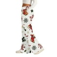 thumbnail image 4 of Women's Fashion Casual Loose Printed Wide-Leg Sports Pants with Christmas Print, Comfortable Home and Outdoor Wear, Elastic Waist with Drawstring for Easy Fit, Beige, S, 4 of 7