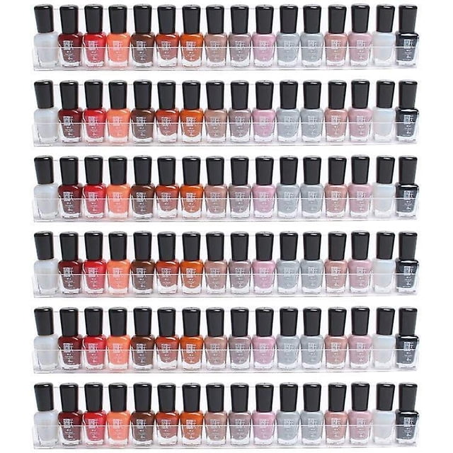 6 Pack Of Shelf Clear Acrylic Nail Polish Wall Rack Organizer Holds (6 PACK)