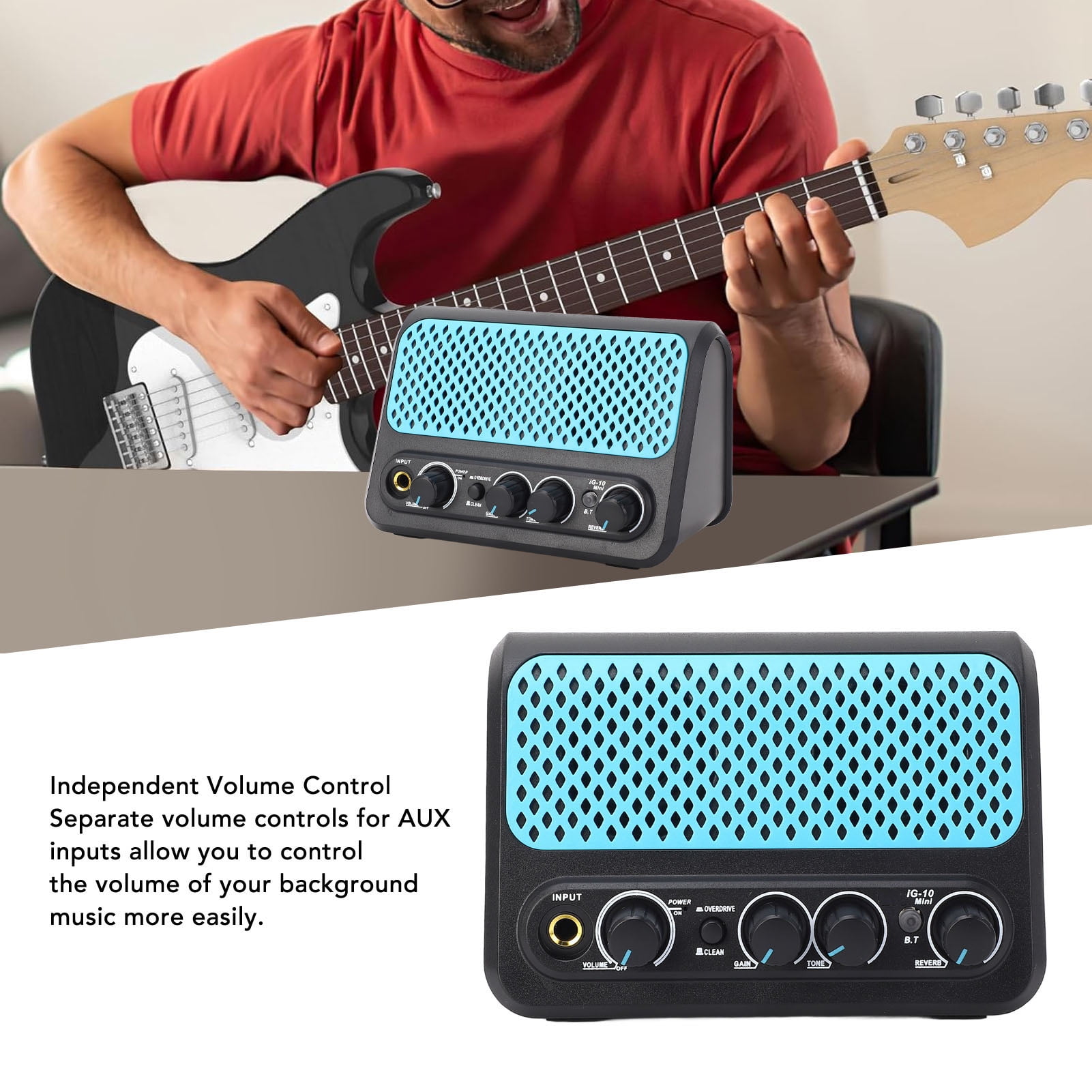 Electric Guitar Amp Mini Guitar Amplifier, Small Practice Guitar Amp Compact for Home