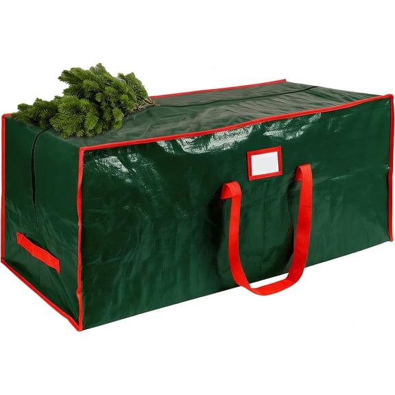 QQS 7.5 Ft Christmas Tree Storage Bag, Large Heavy Duty Artificial Tree Bag with Reinforced Handles and Dual Zippers, Waterproof Durable Storage Container for Xmas Trees (Green)