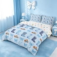 thumbnail image 2 of meiyoeat Blue Coquette Bow Bedding,Western Cow Print Cowgirl Boots Duvet Cover Full For Girl,Reversible,3pcs,1 Duvet Cover and 2 Pillowcases, 2 of 6