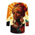 thumbnail image 5 of Wancir Black History 3/4 Sleeve T-Shirts for Women African Shirts Crew Neck Black History Month 3/4 Sleeve 2024 Blouses Top, 5 of 5