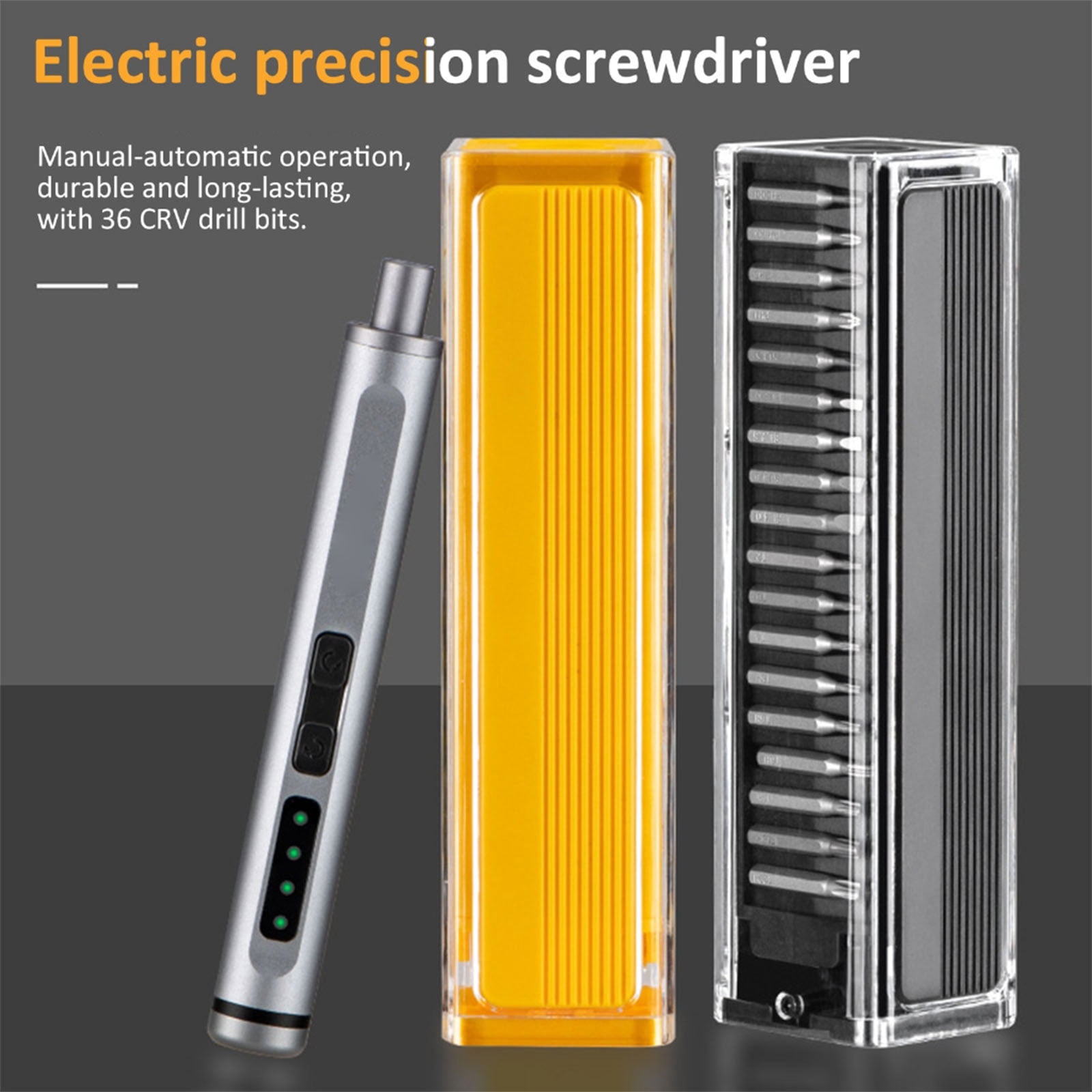 PatungKu Cordless Electric Screwdriver with Magnetic Bits USB Charging Ergonomic Grip for Repair