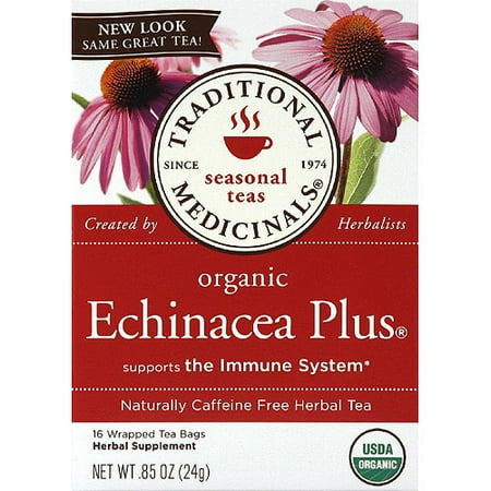 TRADITIONAL MEDICINALS échinacée plus caféine Tisane, 0,85 oz, (Pack de 6)