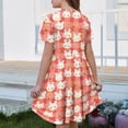 thumbnail image 5 of yuCgh Girls Easter Party Dress, Short Sleeve Summer Dress with Pocket & Floral Print, Lightweight Casual Easter Dress for Children,Red 110, 5 of 5