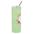 thumbnail image 2 of Japanese Spitz Green Flowers Double Walled Stainless Steel 20 oz Skinny Tumbler, 2 of 3