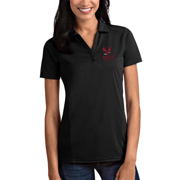 Women's Antigua Black North Carolina Central Eagles Tribute Polo