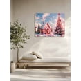 thumbnail image 4 of Merry Christmas Canvas Print Wall Art Framed Canvas Art Wall Decor Pink House Candy Cane Snow Christmas Tree Pictures Painting Morden Artwork for Living Room Bedroom, Ready to Hang - 16"x20", 4 of 6