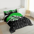 thumbnail image 3 of Manfei Cheerleading Cheer Team 2pcs Bedding Comforter Set for Children Kids Teens,Black Green Twin Comforter Sets,Bling Crystal Glitter Breathable Bedding Set,Microfiber Bedroom Decor, 3 of 8