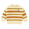 thumbnail image 3 of Ajziojiro Boys Girls Fall Winter Sweater Jackets for Toddler Kids Pullover Knitwear Sweater 1-8 Years Boys Girls Stripes Jumper Sweaters Tops, 3 of 8