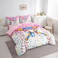 thumbnail image 2 of Castle Fairy Baseball Ice Cream Queen Bedding 7pcs, Sport Theme Dessert Bedding Comforter Set Queen, Pink Blue White,Pink Reversible, 2 of 7