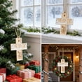 thumbnail image 5 of 2023 Romantic Christmas Wooden Pendant, Round Jesus Cross Decoration for Holiday Trees, Meaningful Religious Ornament That Enhances Christmas Decor and Faith Celebrations, White, 1pcs, 5 of 11