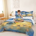 thumbnail image 3 of Manfei Watercolor Sea Turtle Bedding Comforter Set for Kids Boys and Girls, Coastal Sealife King Bedding Sets, Polka Dots Reversible 7 Pieces, 3 of 6