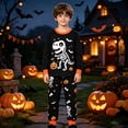 thumbnail image 3 of FEDPOP Boys Halloween Dinosaur Sleepwear Cotton Clothes Glowing Skeleton Pajamas 5T, 3 of 9