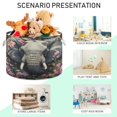 thumbnail image 4 of WOBOGO Majestic Elephant Toy Storage Basket 20×14in Canvas Laundry Hamper for Living Room Kids Room Bathroom Organizer, 4 of 6