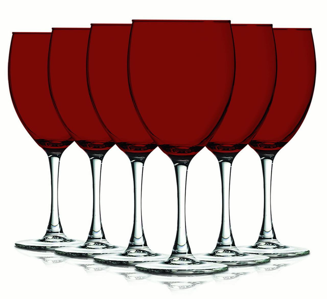 Tabletop King 10 Oz Wine Glasses Stemmed Style Nuance Top Accent Red Set Of 6