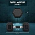 thumbnail image 2 of Par de mancuernas hexagonales Yes4All con agarre de goma, 9 kg, 2 of 6