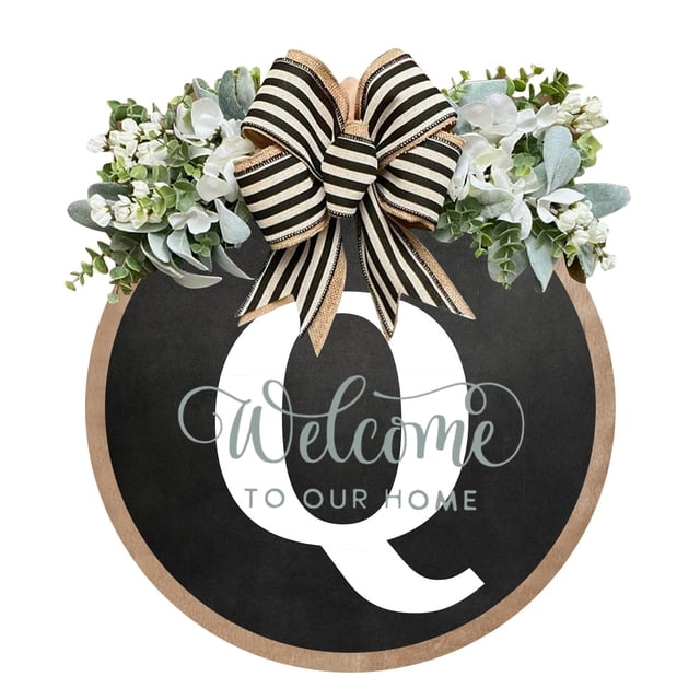 Funny Welcome Sign Round Outdoor Indoor Spring Wreath Farmhouse Porch Decoration Home Wall Sign for Housewarming Summer Fall