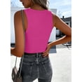 thumbnail image 4 of ANRABESS Womens Sleeveless Scoop Neck Tank Tops 2026 Summer Casual Basic Slim Fit Ribbed Knit Racerback Workout Cami Shirts Hot Pink-X-Small, 4 of 11