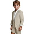 thumbnail image 2 of Lycody Kids' Classic Seersucker Tuxedo for Boys Formal Suit 2 Piece Boys Tuxedo Wedding Outfit Toddler Suit for Boys Jacket and Shorts, 2 of 6