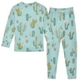thumbnail image 2 of joogoo Cactus Flower Pajamas Set Long Sleeve Soft Cotton Sleepwear 2 Piece 18M, 2 of 7