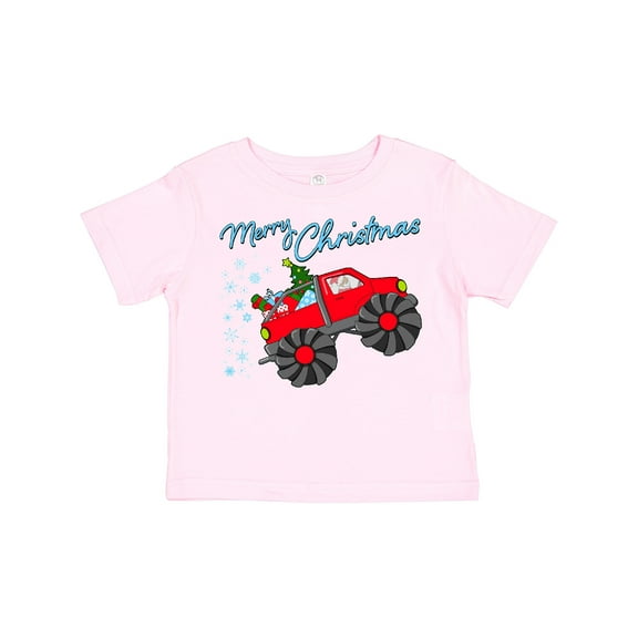Inktastic Merry Christmas Santa Drives a Monster Truck Boys or Girls Toddler T-Shirt