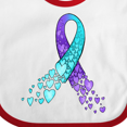 thumbnail image 4 of Inktastic Suicide Prevention Ribbon with Blue and Purple Hearts Boys or Girls Baby Bib, 4 of 4