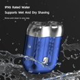 thumbnail image 3 of New Model Mini Dual-Head Electric Shaver, Upgrade Pocket Shaver, Washable Double Head Razor, USB Mini Portable Razor, Rechargeable Waterproof Compact (Four Color) (Blue), 3 of 7