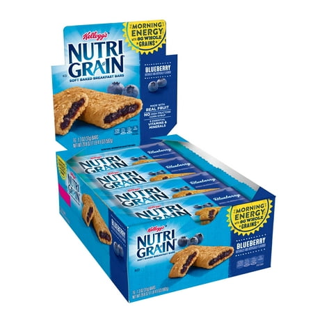 Kellogg's Nutri-Grain Cereal Bars, Blueberry, Indv Wrapped 1.3oz Bar,