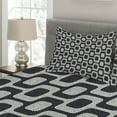 thumbnail image 2 of Ambesonne Abstract Quilted Coverlet 3 Pcs, Modern Pavement Mosaic, King Size, Black Pale Grey White, 2 of 4