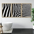 thumbnail image 3 of IDEA4WALL Framed Canvas Wall Art Abstract Zebra Portrait Animals Patterns Digital Art Minimalism Modern Closeup Fun Black and White for Living Room, Bedroom, Office, 3 of 5