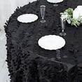 thumbnail image 6 of BalsaCircle 132" Black Leaf Petals Taffeta Round Tablecloth Reception Catering Decorations, 6 of 8