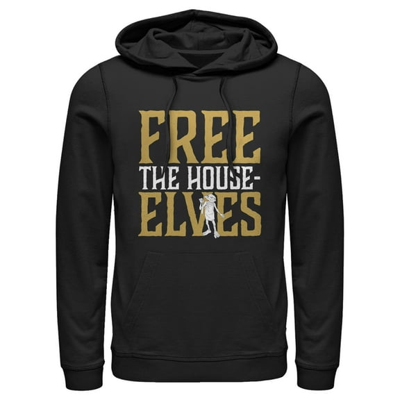 Men's Harry Potter Dobby Free House-Elves Pull Over Hoodie Black X Large